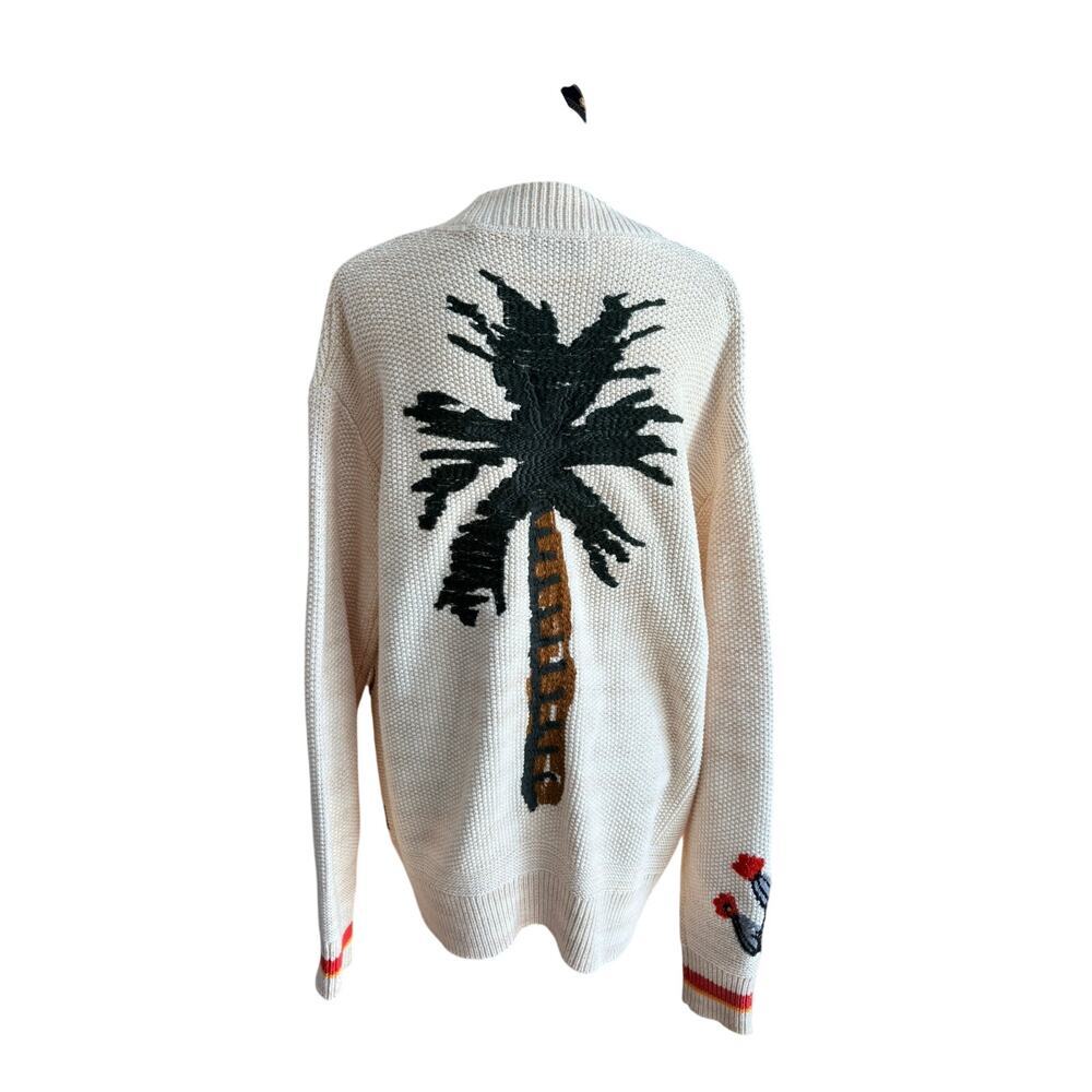 Scotch & Soda Americana Embroidered Cardigan Sweater Mens L Palm Tree Rare